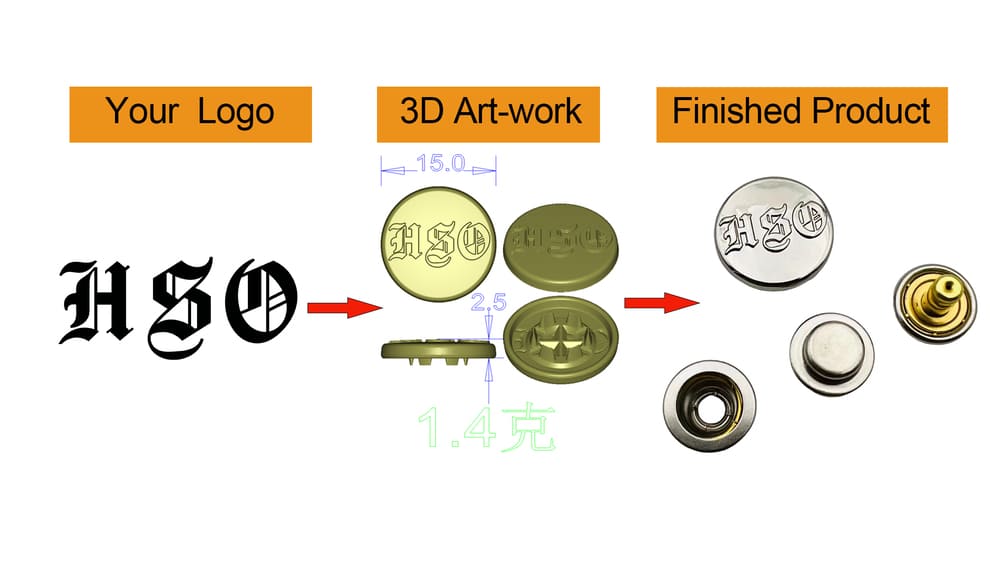 4 Parts Snap Fastener Buttons