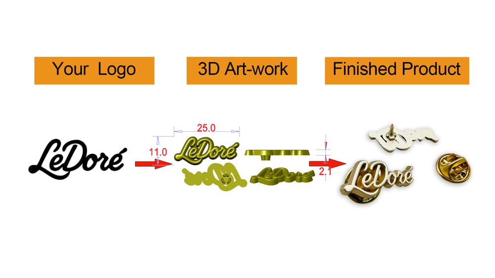 Custom Logo Brooch Badge