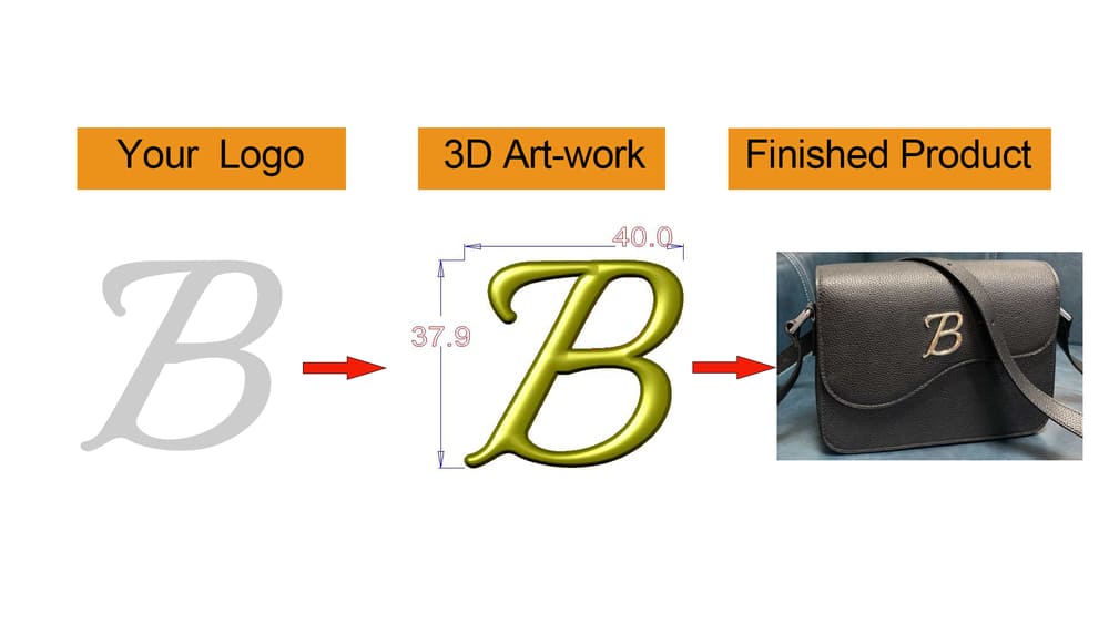 Custom Metal Letter Logo For Bags