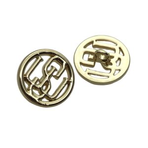 High Quality Personalized Logo Hollow Out Gold Plated Metal Sew-on Shank Button, Cardigan & Knitwear Buttons