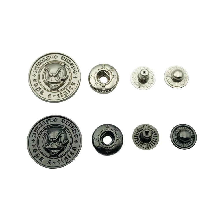 Wholesale Heavy-Duty Snap Buttons for Jackets, Factory Price Metal Press Studs, Bulk Custom Logo Snap Fasteners for Outwear