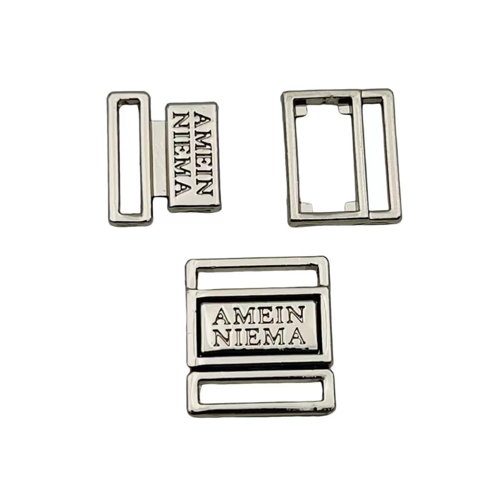 Wholesale Custom Logo Belt Buckle Bikini Clasps & Back Closures, Engraved Swimwear Metal Logos & Connectors at Factory Bulk Price