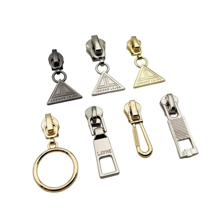 Custom Metal Zipper Pullers for Handbags & Clothing, High-Quality Zinc Alloy Zipper Sliders, Custom Logo Decorative Zipper Tabs