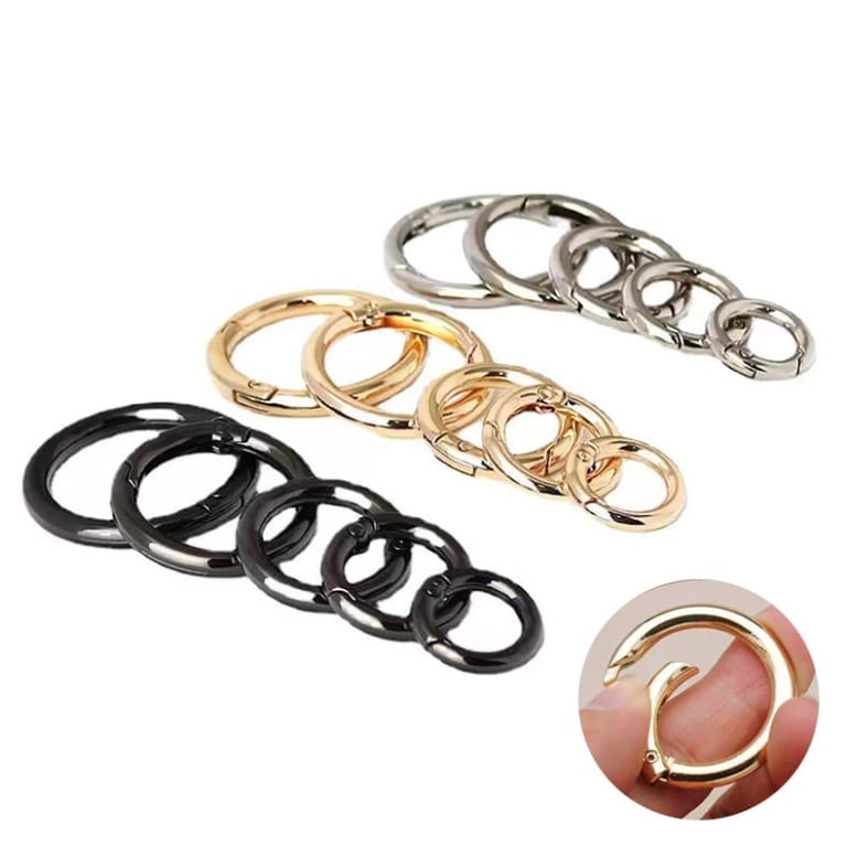 Metal Snap O-rings for Handbags & Keychains, Spring Gate Rings-in Multi-sizes, Durable Zinc Alloy Round Snap Hooks Direct Supply