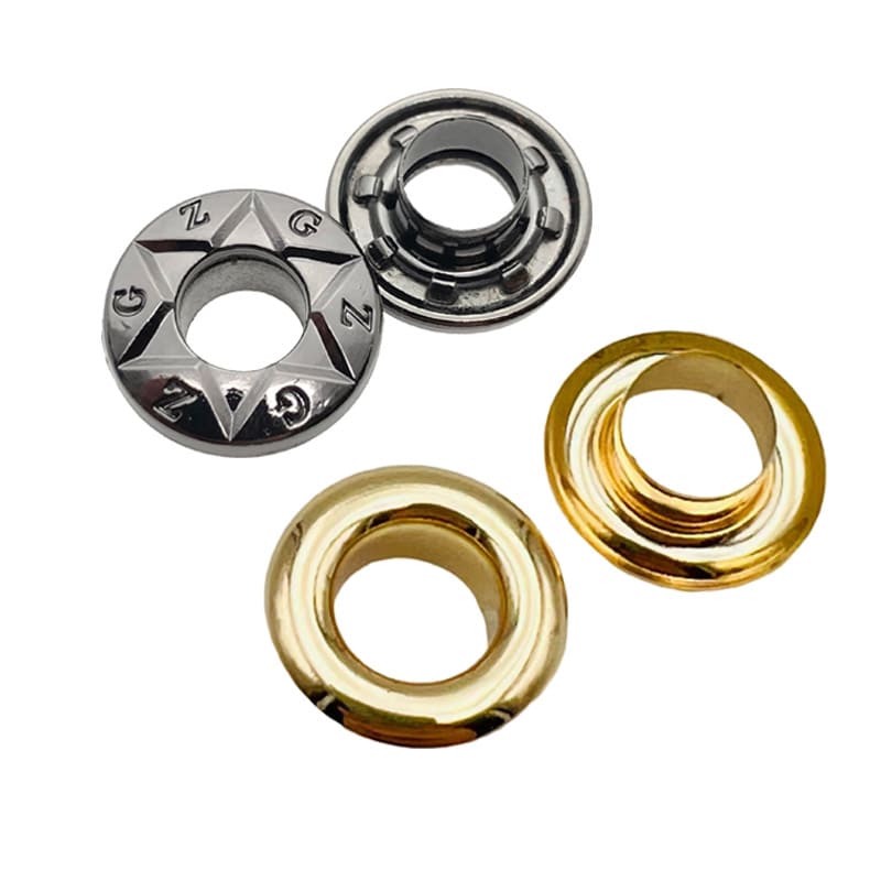 Wholesale Brass Metal Eyelets and Grommets, Anti-Rust Eyelets with Washers for Clothing, Factory Price Nickel-Free Garment Accessories