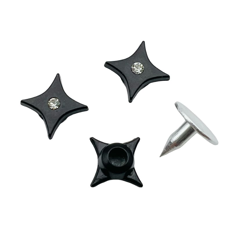 Wholesale Custom Star Shape Metal Rivets with Rhinestones, Factory Price Metal Tack Buttons for Denim, Bulk Zinc Alloy Garment Buttons Manufacturer