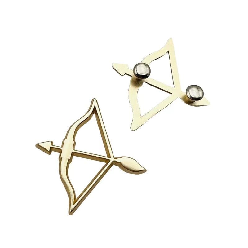 Clothing Hardware Personalized Arrow Shape Matt Gold Metal Logo Tag With Rivets-Back for Swimwear