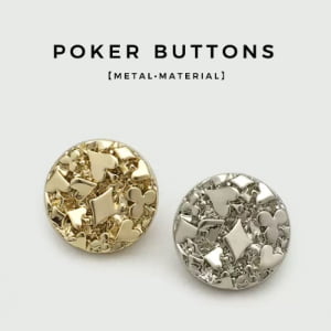 metal poker logo shank button