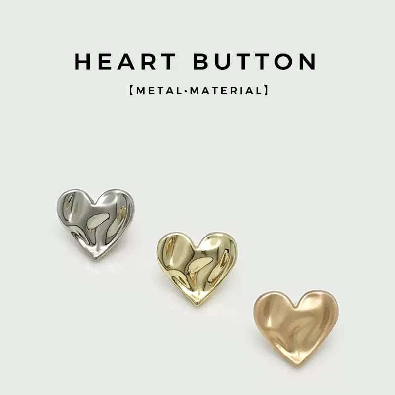 metal heart buttons