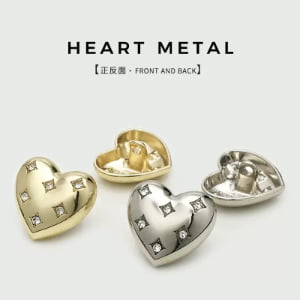 metal heart buttons